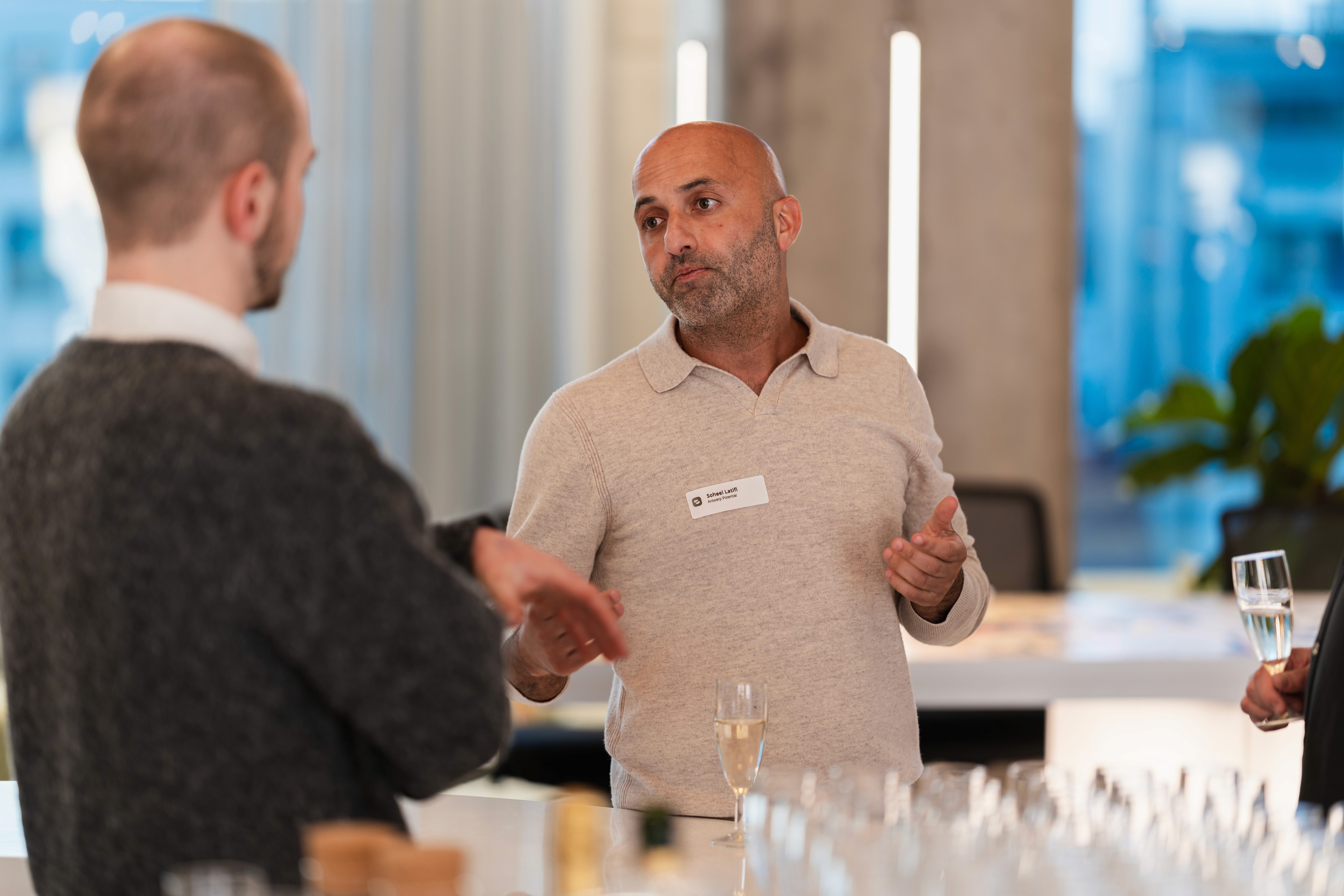 Exhibitors connecting with event visitors
