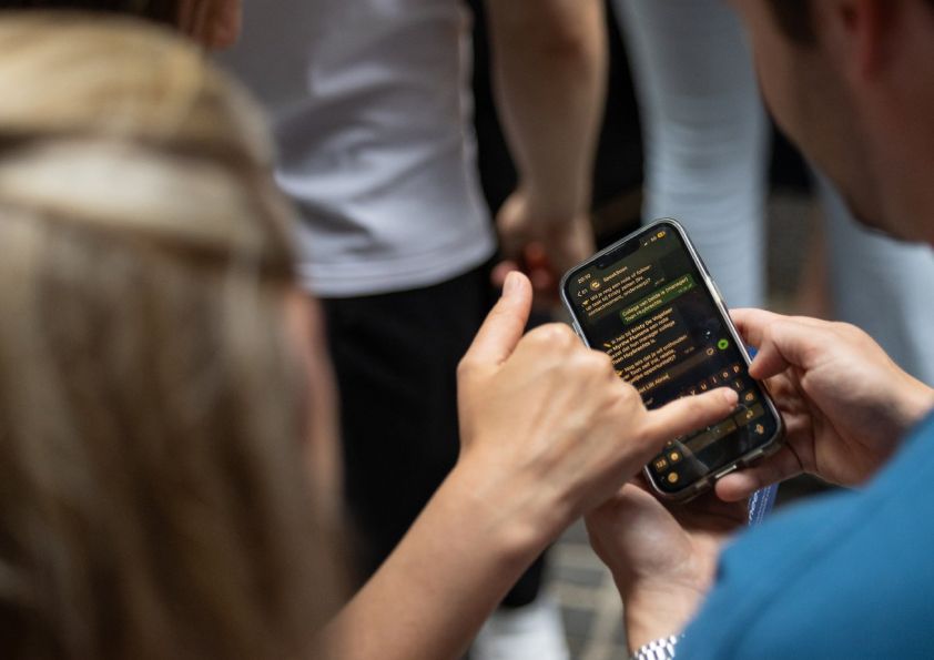 SpeakSoon being used on a phone during an event