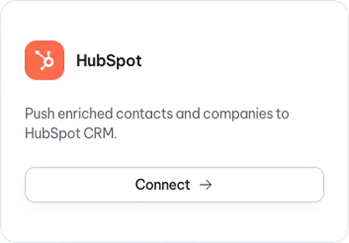 SpeakSoon Integrations page showing the HubSpot card with a Connect button